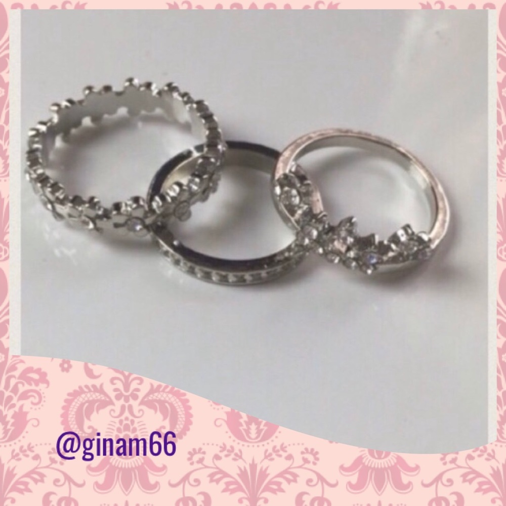 New 3 pcs Silver. Midi rings